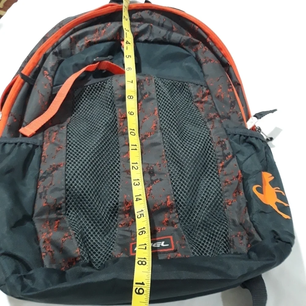Fuel Backpack Unisex School Backpack with Laptop Pouch Black & Orange Lightweigh